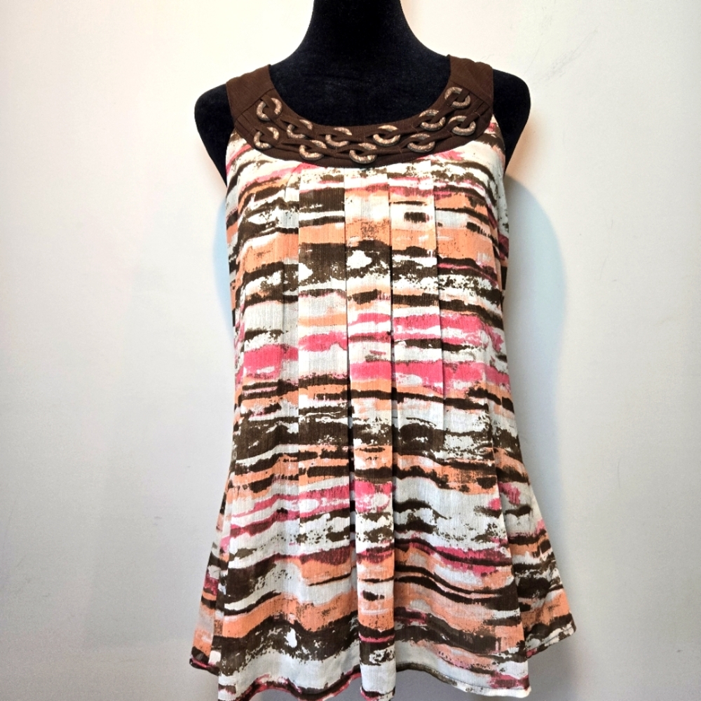 Signature By Larry Levine Sleeveless Tank Blouse Small